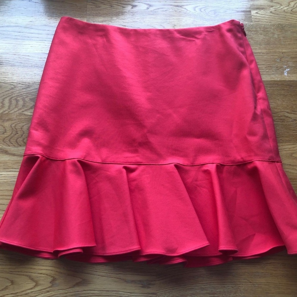 Polo Ralph Lauren Women's Ruffle Neon Coral Skirt